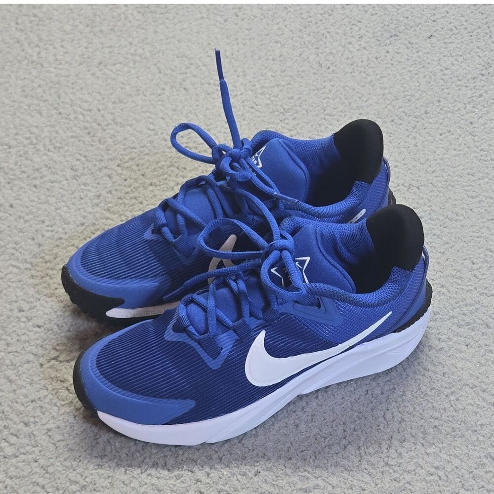 Nike Star Runner 04 Unisex Kids Blue/White Lace Up Mesh Sneakers US 4Y